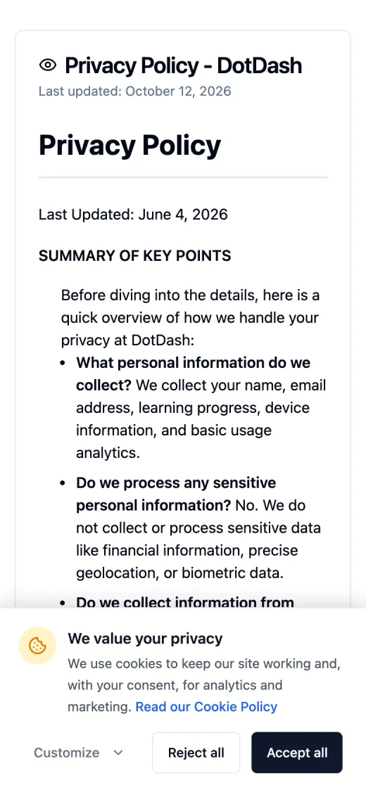 The same policy on a phone